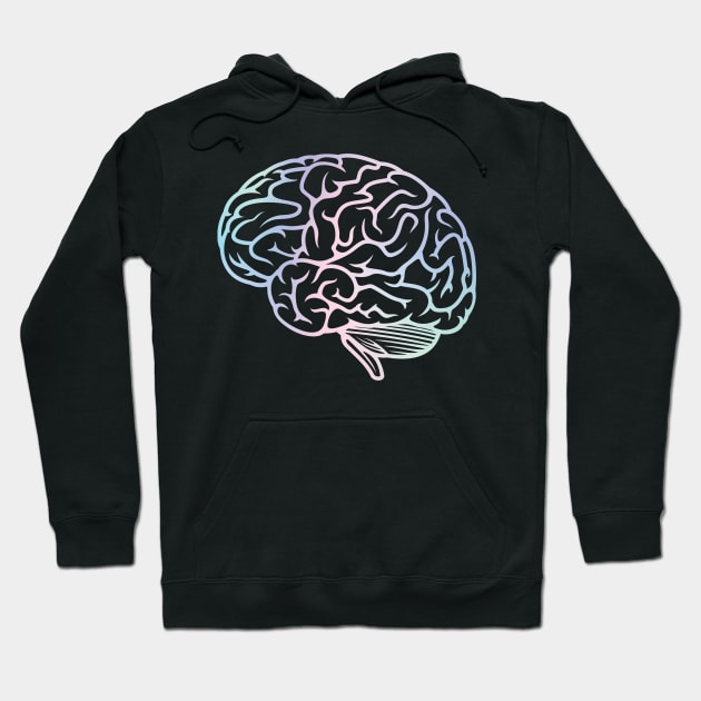 Beautiful Brain Holographic Pastel Neuroscience Hoodie by labstud